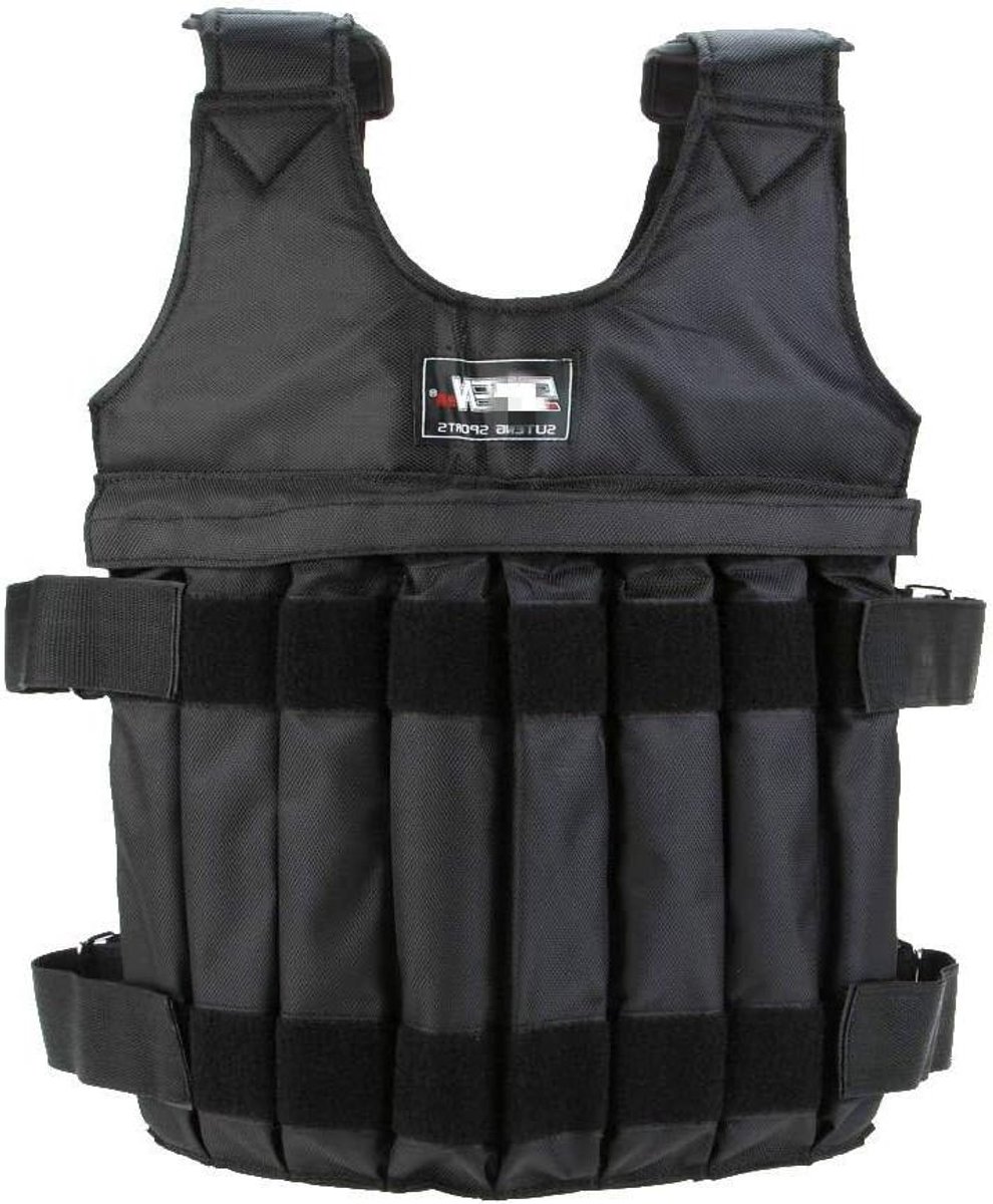 Gewichtsvest - Verstelbaar vest - Krachttraining - Hoge dichtheid Oxford - 50 kg - Zwart