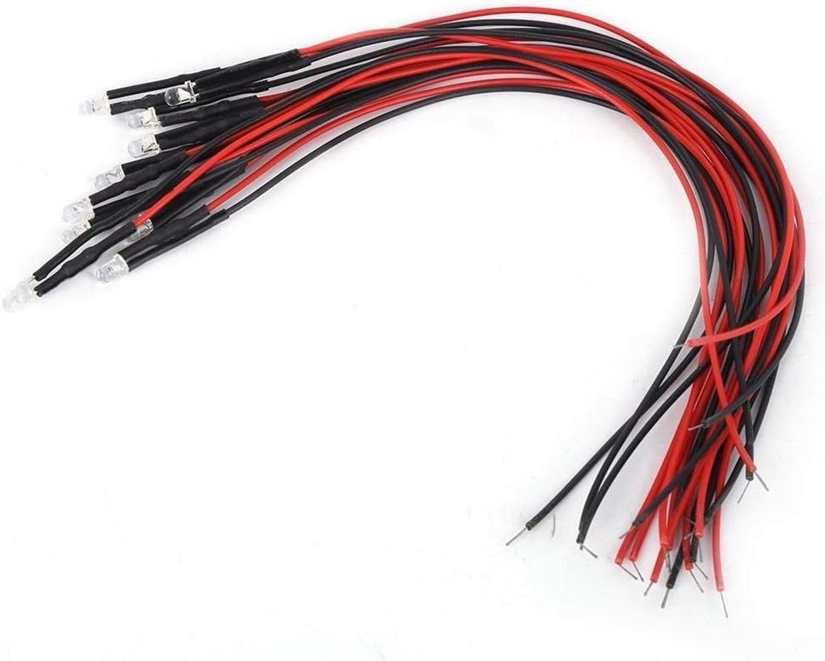 50 stuks 12V Voorbedrade LED Diodes 3mm Multicolor Flitsende Diode Kralen voor Decoratie en Verlichting