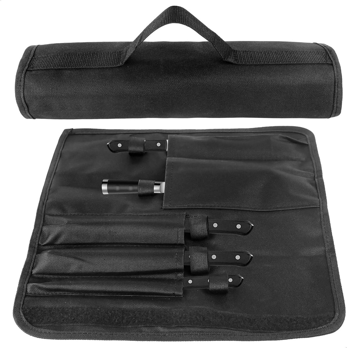 SnelShoppen - Kitchen Knife Holder, Mess-Free Knife Roll Bag voor 5 Messen, Oxford Koffer voor Keukenliefhebbers, Ideaal voor Koken en Opbergen