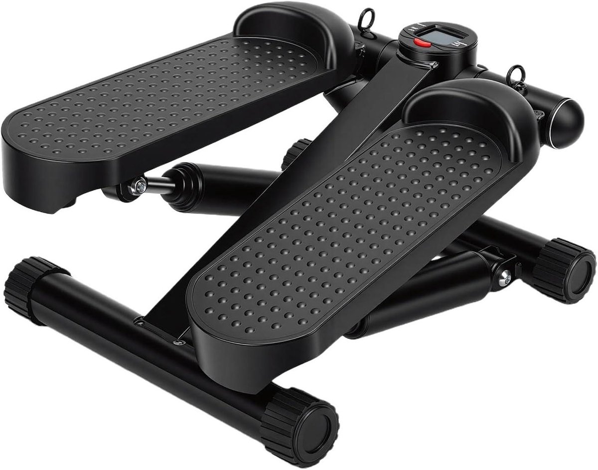Hydraulische Fitness Stepper - Traptrede machine - Beenoefeningen thuis - 3 Verstelbare niveaus - 52 kg - Zwart