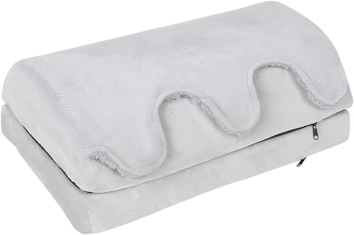 Voetensteun Onder Bureau - Voetenbankje Verstelbaar - Ergonomisch Werken - Met Warmtezak - 40 x 30 x 16.5 cm - Grijs