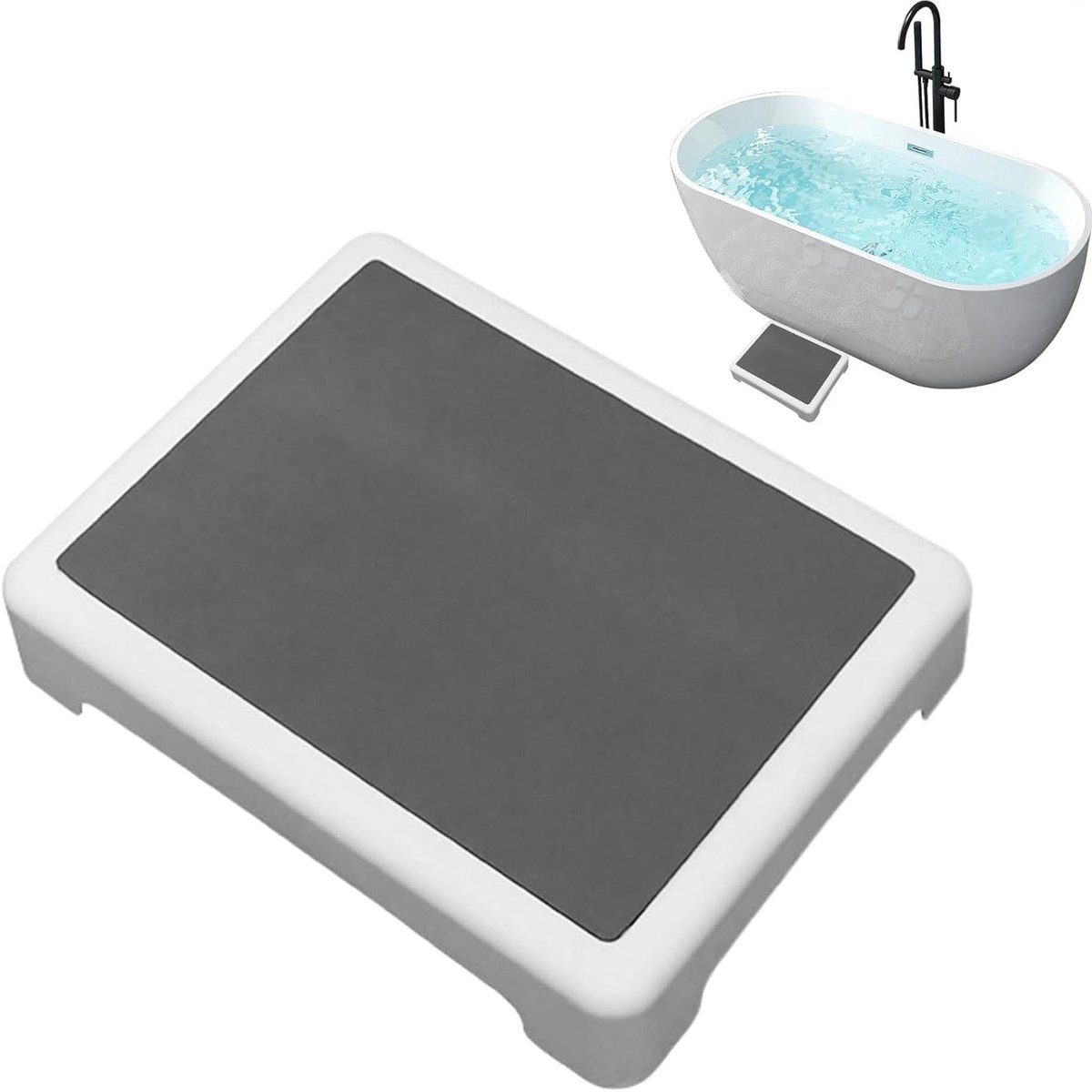 Toiletkrukje - Voetenbank - Comfort Verhogend - Antislip Stabiliteit - 43x33x9 cm - Wit