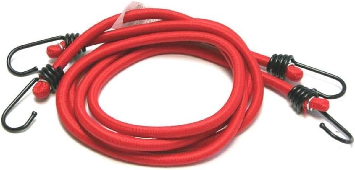 Expander Elastiek - Spanband Rubber - Vastzetten Lading - Duurzaam Robuust Materiaal - 8 mm x 800 mm - Rood