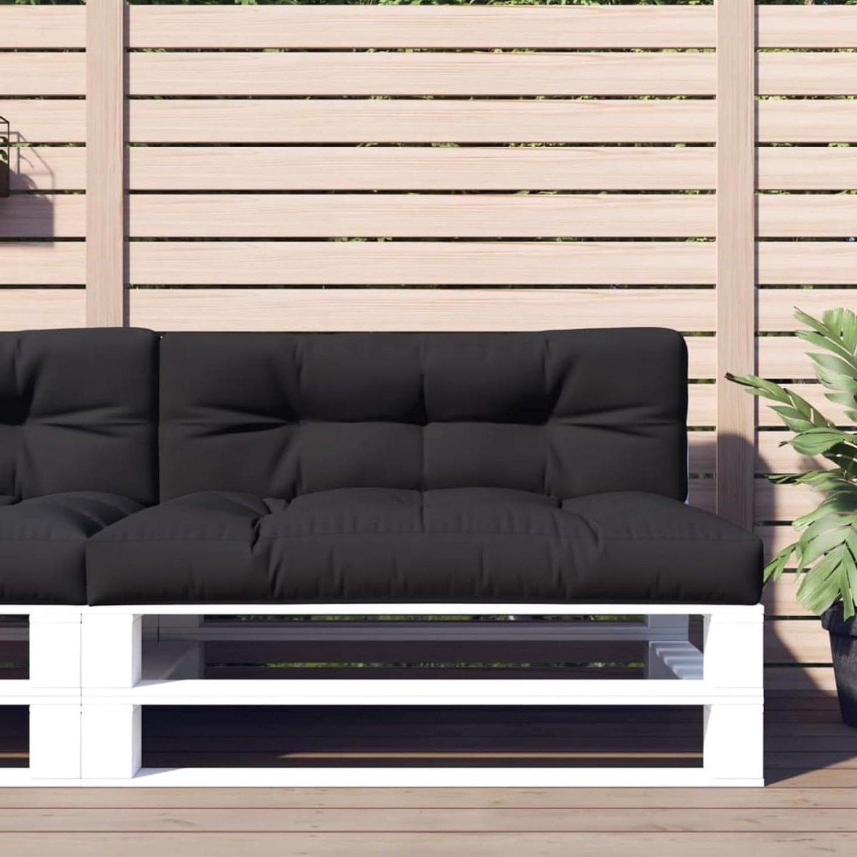 Palletkussen 2-delig - Zitkussen Tuinbank - Buiten Zitten Ontspannen - Waterdicht Polyester Materiaal - 120 x 80 x 12 cm