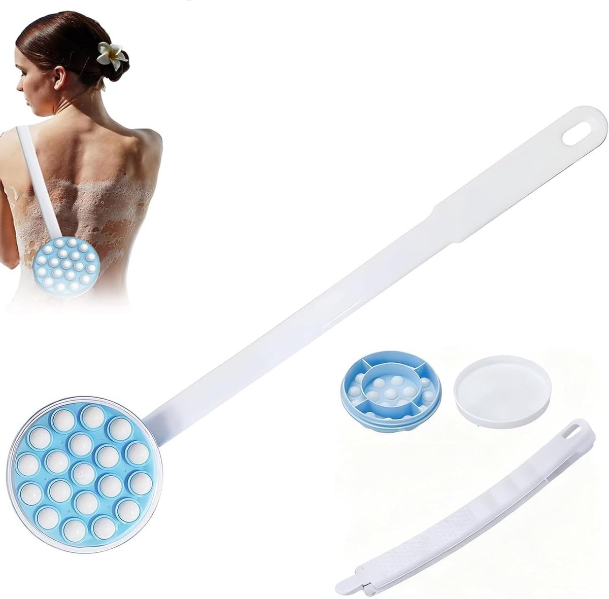 2-in-1 Rugcrème en Massageborstel voor Lichaamsverzorging, Zelfverzorging en Ontspanning