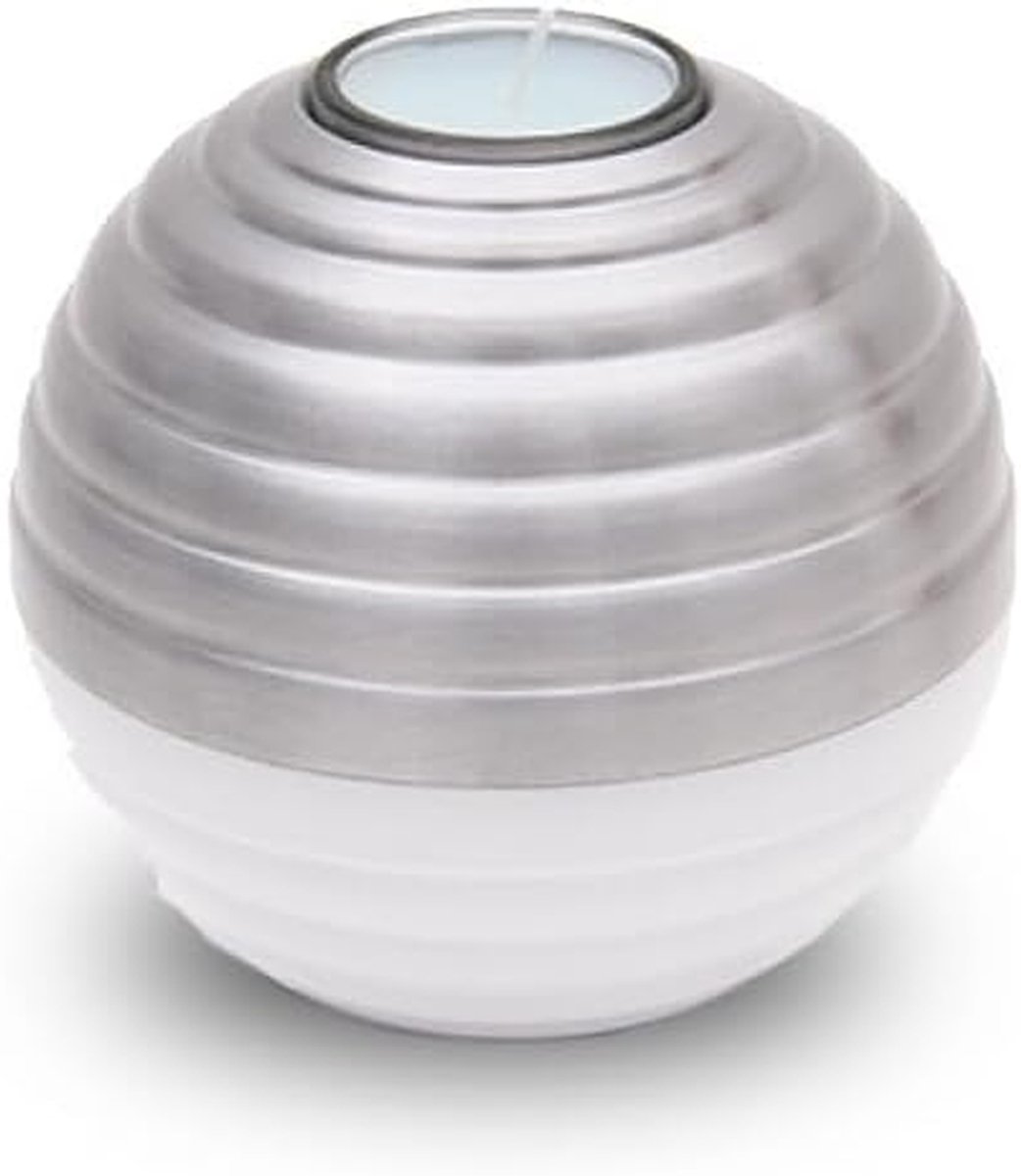 Mini Urn met Kaars - Urn Houder - Herdenken Thuis - Met Kaarsenhouder - Ø 12 cm - Wit