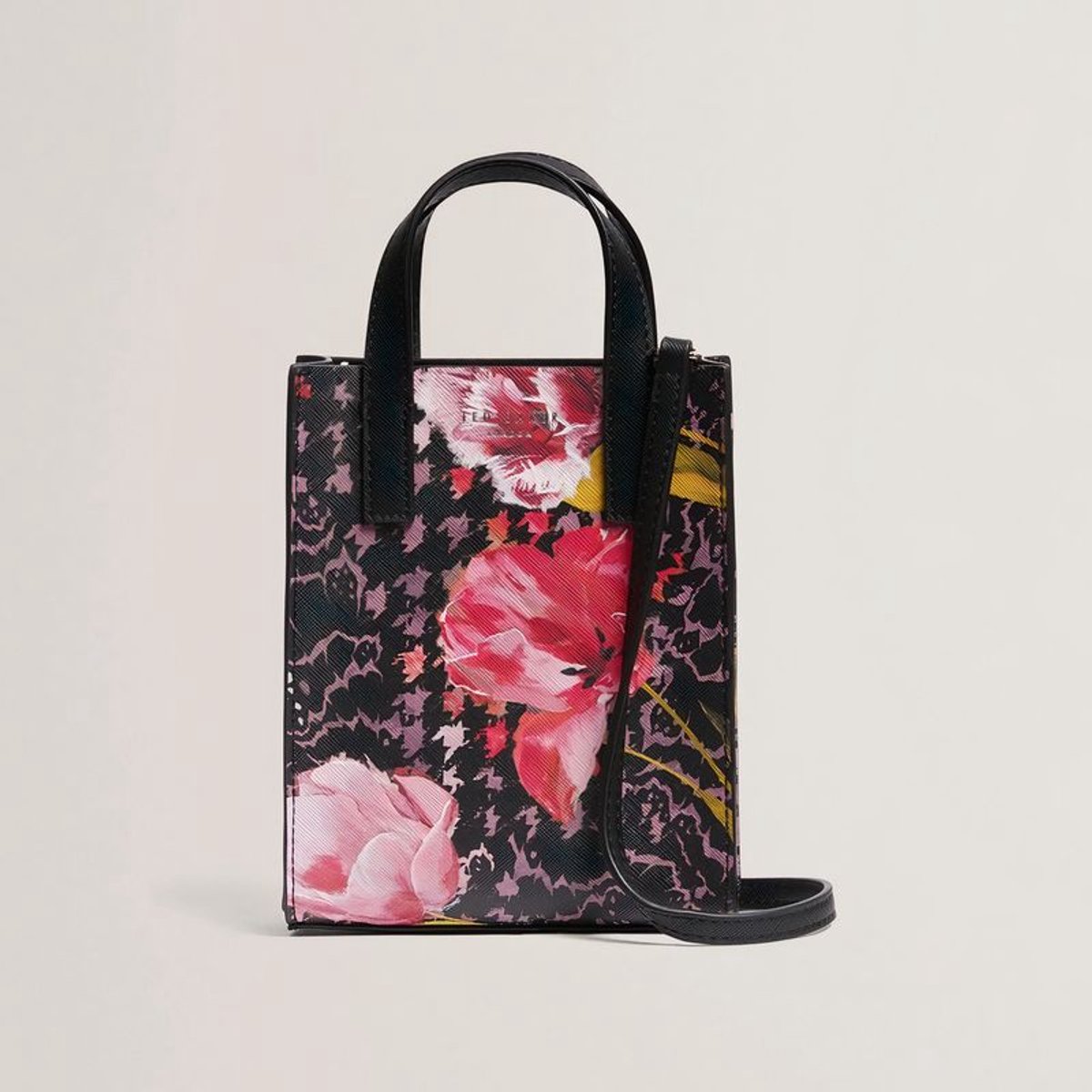 Ted Baker schoudertas mini shopper Talura Floral Printed Mini Icon Bag Black veelkleurig bloemprint