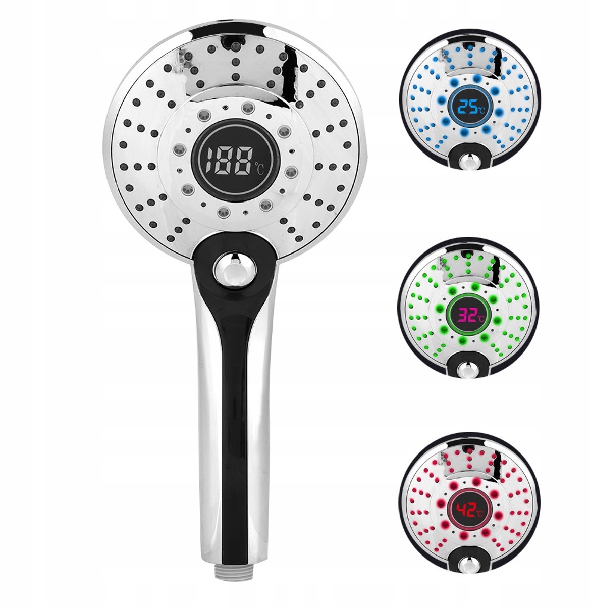 LED Douchekop met 3 standen en temperatuurindicator