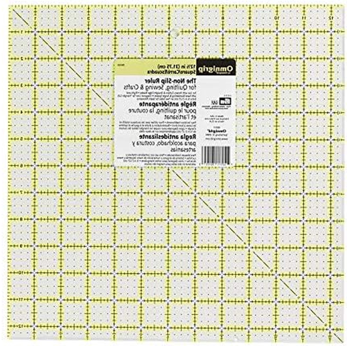 Antislip Liniaal - Patchwork Liniaal - Naaien en Quilten - Gepatenteerd Antislip Ontwerp - 30 x 30 cm - Transparant