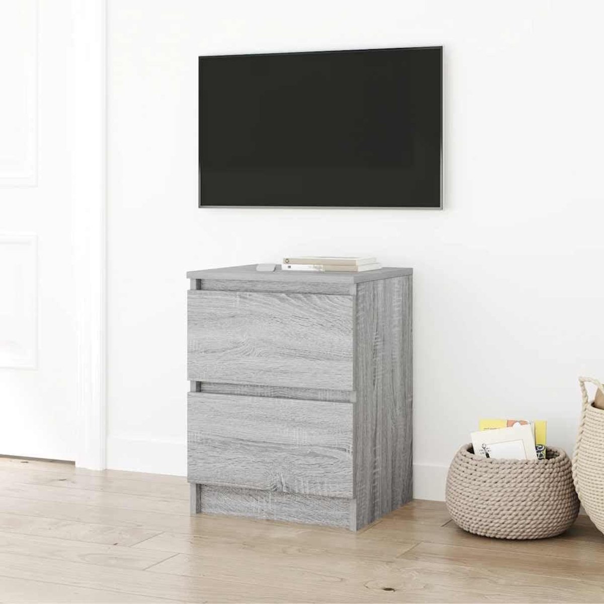 TV-kast - Mediabureau - Woonkamer Opslag - Veelzijdig Ontwerp - 40 x 35 x 54 cm - Grijs