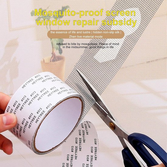 Schermreparatie Tape - Hordeur Reparatie - Gaten Dichten - Sterk Zelfklevend - Op Maat Te Knippen - Zwart — afbeelding 3