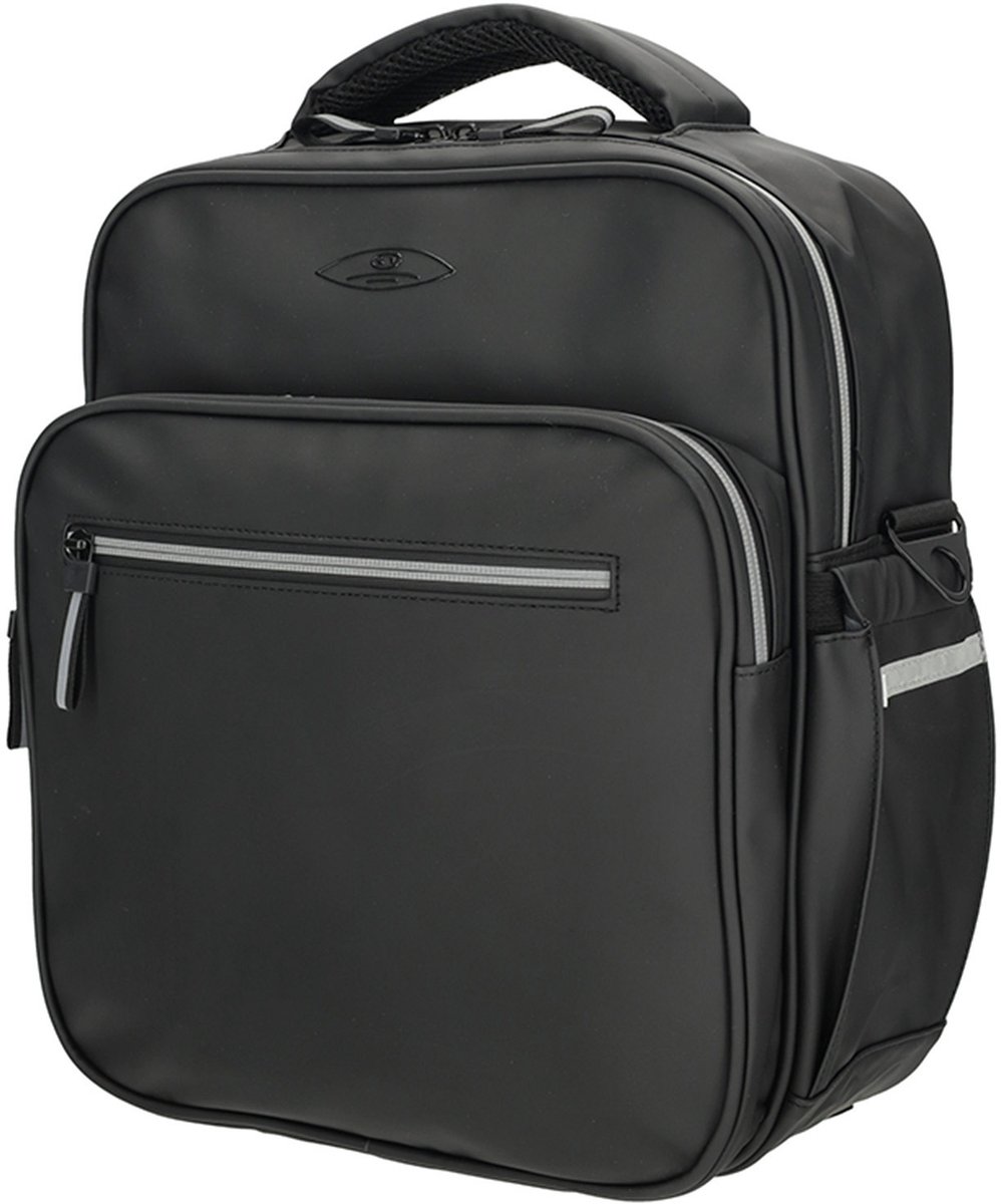 Enrico Benetti 93005 Enkele Fietstas Basic Shopper – Inhoud 20 Liter - Waterafstotend polyester – Twee bevestigingshaken & klittenbandsluiting - Handig voorvak – Reflectie aan de voorzijde - Afmeting 34x29x19cm