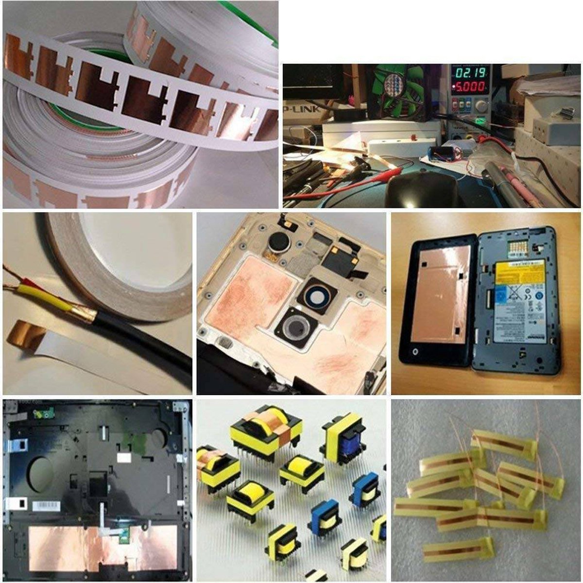 25 meter koperfolietape - Zelfklevende koperfolie - Hittebestendig koperfoliepapier - Geleidende tape - Lekvrije bescherming - Elektromagnetische interferentie-afscherming - Enkelzijdige geleidende tape - Koperfolietape - 50 mm
