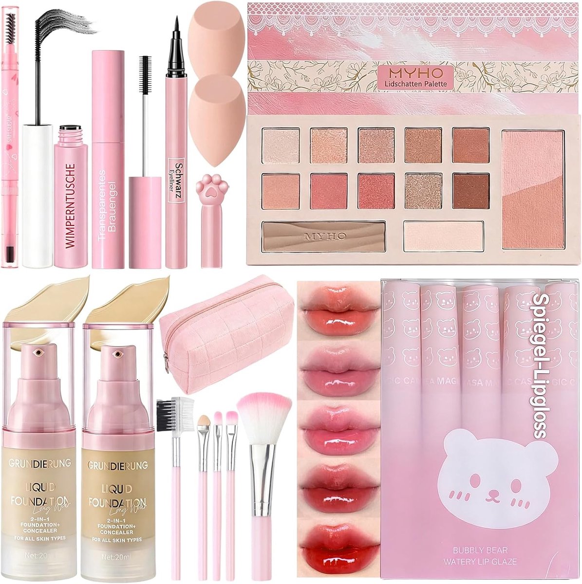 Make-upkoffer voor meisjes - Multicolor - Compleet Make-upset met Oogschaduw, Eyeliner, Mascara en Lippenstift - Voor Beginners en Gevorderden