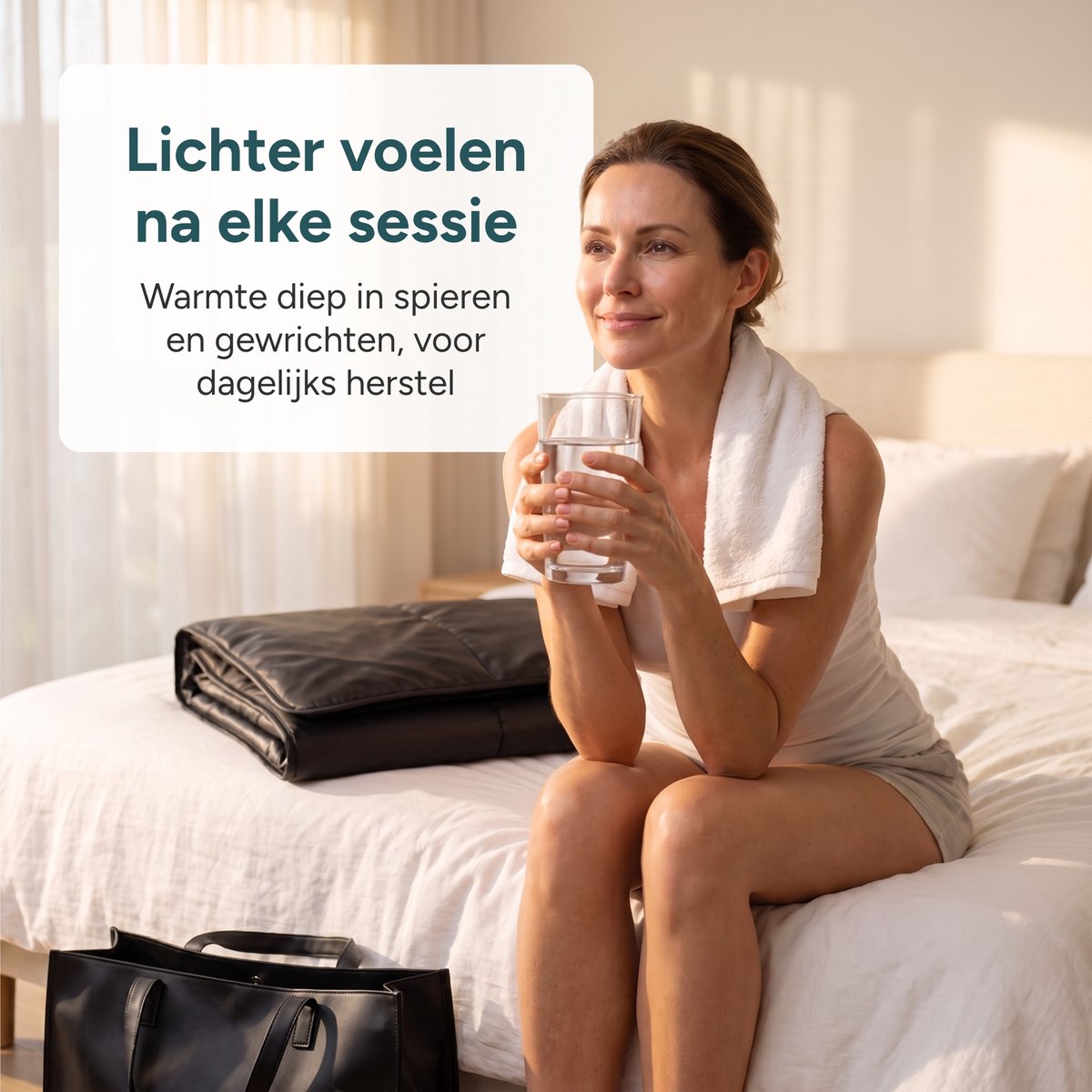 Infrarood Sauna Deken 600W Zwart Leer Tot 85º - afbeelding 2