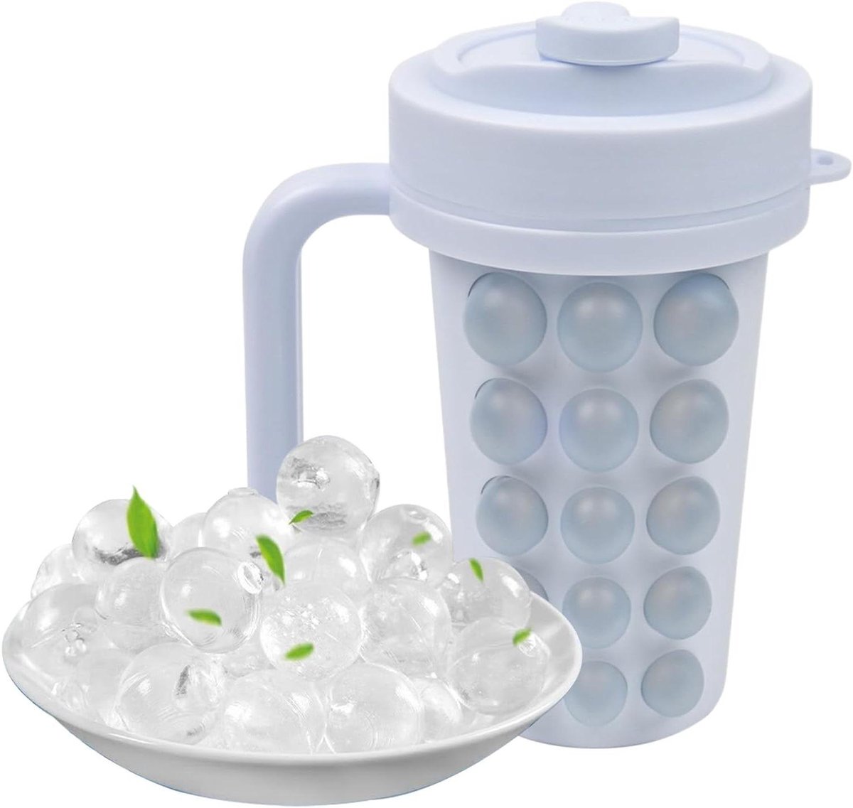 IJsemmer en Beker - Drankkoeler Snel - Dranken Koelen - Roestvrijstalen Binnenkant - 600ml - Lichtblauw