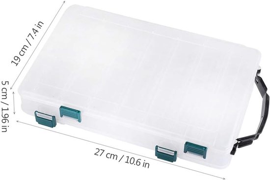 Plastic Dubbele Hengelsport Lures Box - Grote Capaciteit Vissen Aas Houder en Accessoire voor Vissers — afbeelding 4