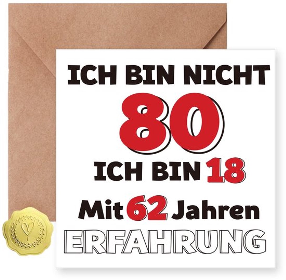 Verjaardagskaart 50 met envelop - Grappige Wenskaart - Humoristische Verjaardagskaart - Hoogwaardig Papier - Persoonlijk Te Personalizeren - 1 Stuk