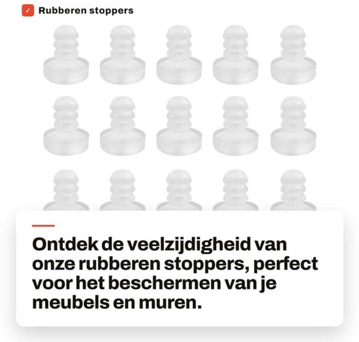 Rubberen Stoppers 60 Stuks - Transparante Meubeldeurbuffers - Deurdemper - Anti-botsing - Kunststof - Maat 5 x 10 x 12 mm - Doppen