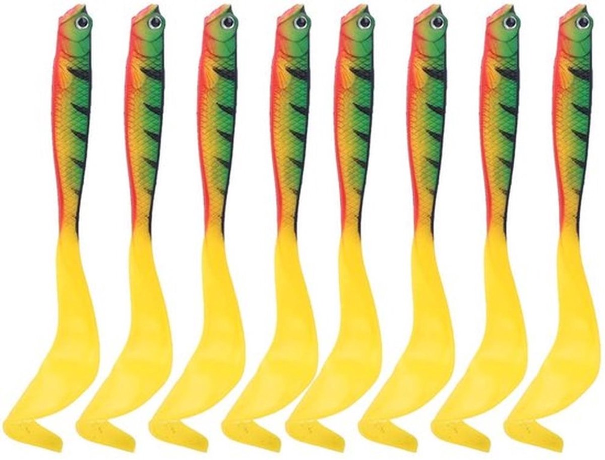 Kunstaas 2 Stuks - Realistisch Peddelstaart - Zacht PVC - Voor Zoet/Zoutwater - Aantrekkelijke Kleuren - Bijtbestendig - Visaas