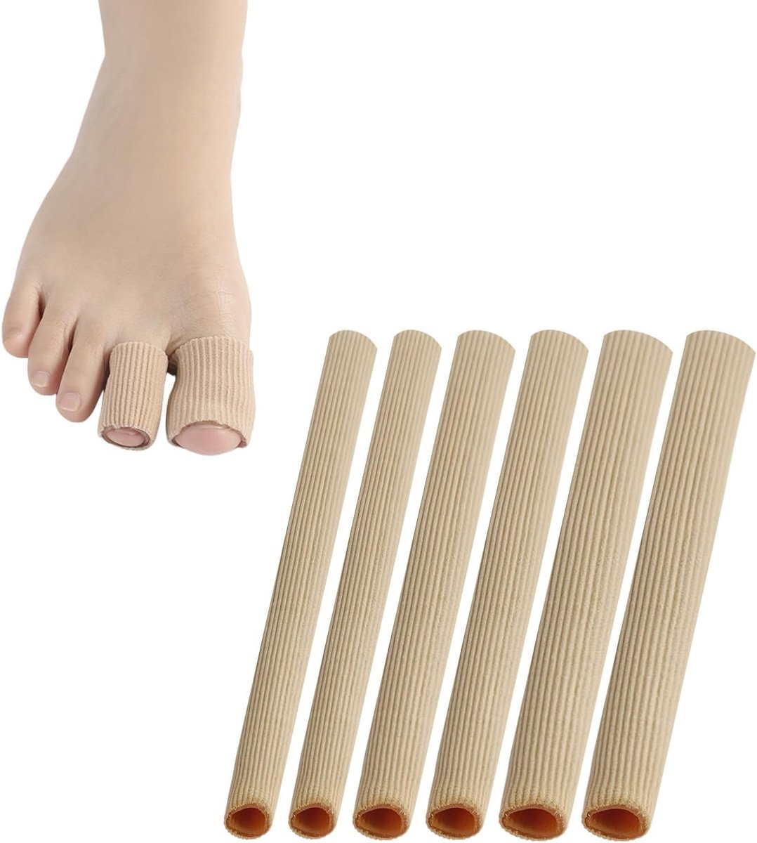 Snijbare teenbuizen met gelkussen - 6 stuks, teenbeschermers voor hamertenen, zachte teenmouwen en maïswikkels voor optimale voetondersteuning