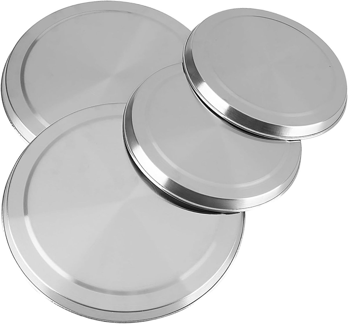 Set van 4 RVS Pannendeksels voor Elektrische Kookplaat - Beschermende Deksel met Diameter 17 of 21 cm voor Kookplaten en Pannen