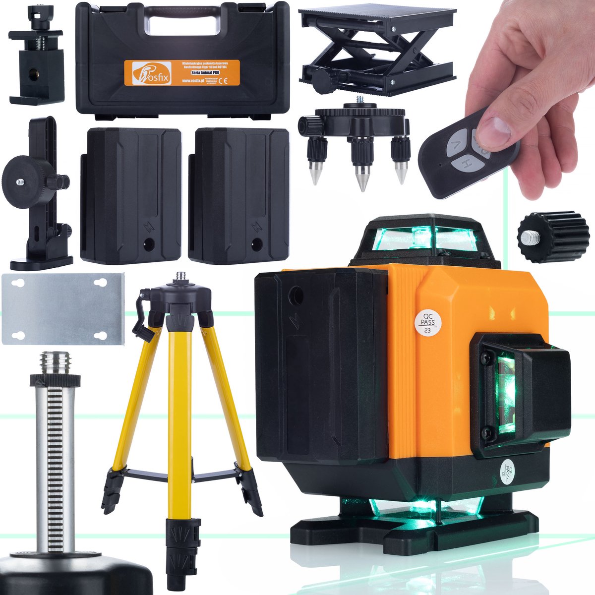 Rosfix Laserwaterpas Kruislijnlaser ROT16L - 16 Lijnen Groen - IP54, 360° 532nm, 3500mAh
