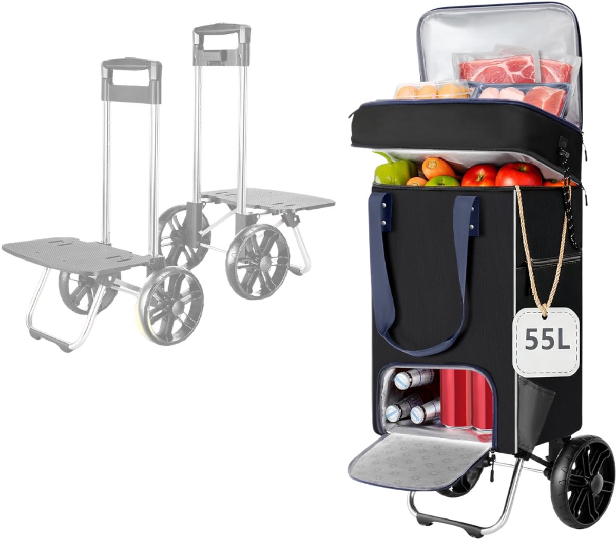Zavio® Handige Transportkar - Opvouwbare Kar - Boodschappen Doen