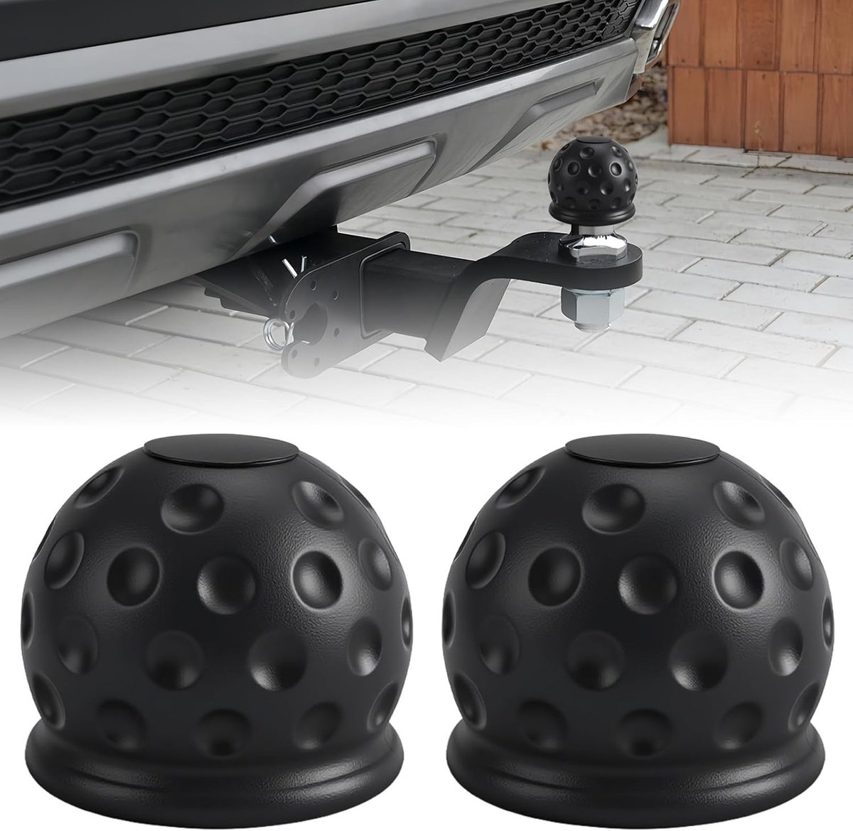 Universele 50mm Trekhaakbal Cover - 2 Stuks Zachte Rubber Bescherming tegen Stof en Slijtage voor Caravan en Trailer