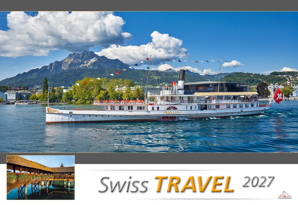 Calendaria - Wandkalender - Swiss Travel 2027 - Zwitserland - Kalender - Formaat: 48 x 33 cm