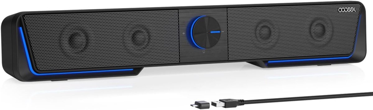 PC Luidsprekers - Computer Speakers - Muziek en Films - Touch Control LED - 16.5 x 2.2 x 7 inch