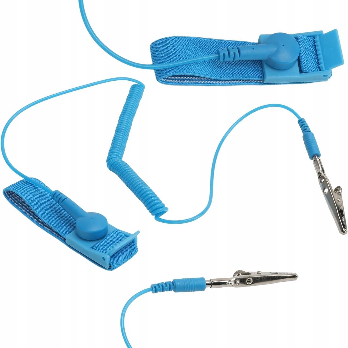 Rosfix ESD Aarding Polsband - Spiraalkabel 1,8 m, 1 Mω Weerstand - 0,1 S Ontlading