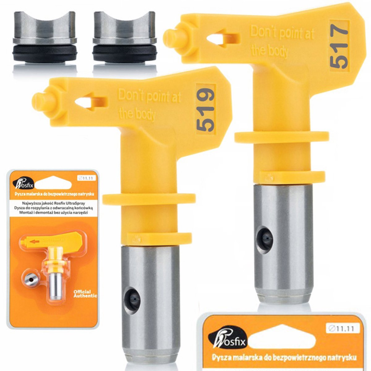 Rosfix Spuitmond Set Model 517 en 519 - Ultra Spray Carbide - Duurzaam - Geschikt voor Graco, Wagner