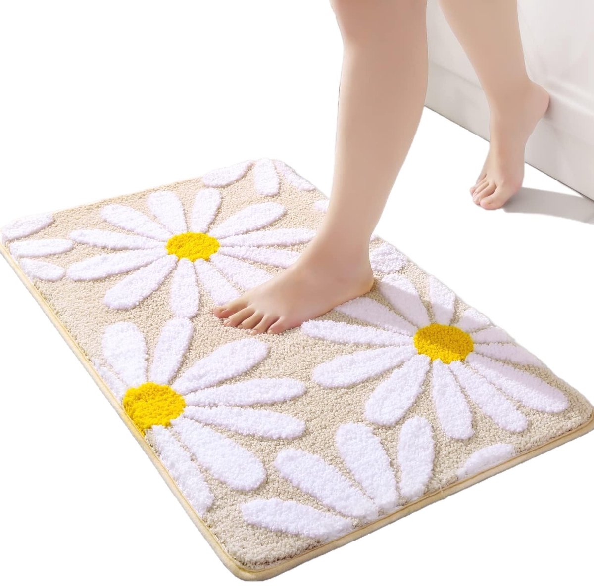 Bobypet - Badmat - Antislip en absorberende badkamermat - Zacht materiaal met wit patroon - Douchemat voor badkamer, doucheruimte en woonkamer - 45 x 70 cm - Grijs