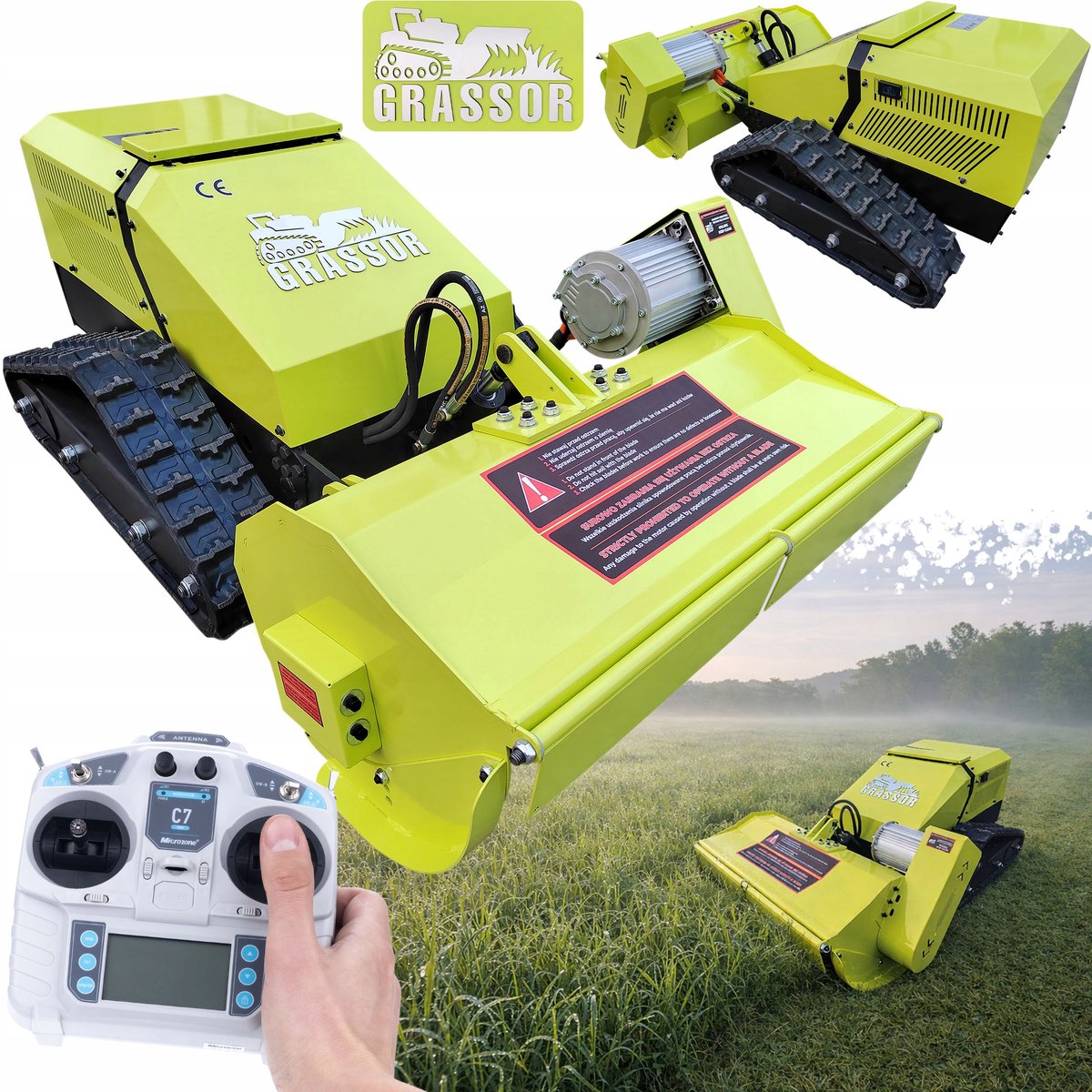 Grassor AgroForce 800E-10 Bijakmaaier - Elektrische Mulcher - 80 cm, 3000W, 8 kWh