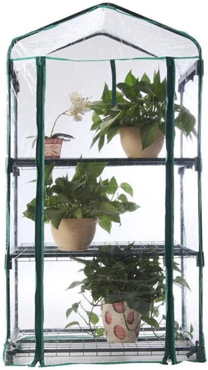 Kleine Broeikas - Mini Kas Plantenkas - Planten Beschermen - Stabiel Stalen Frame - 69 x 49 x 125 cm