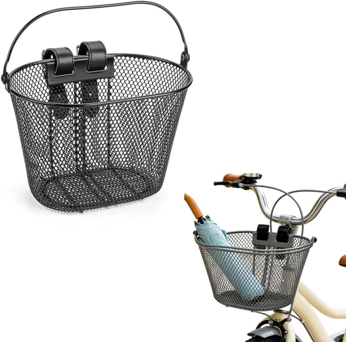 Fietsmand - Metalen Afneembare Fietsmand voor Kinderen - Geschikt voor Jongens en Meisjes - Voorop Fiets - 1 Stuk