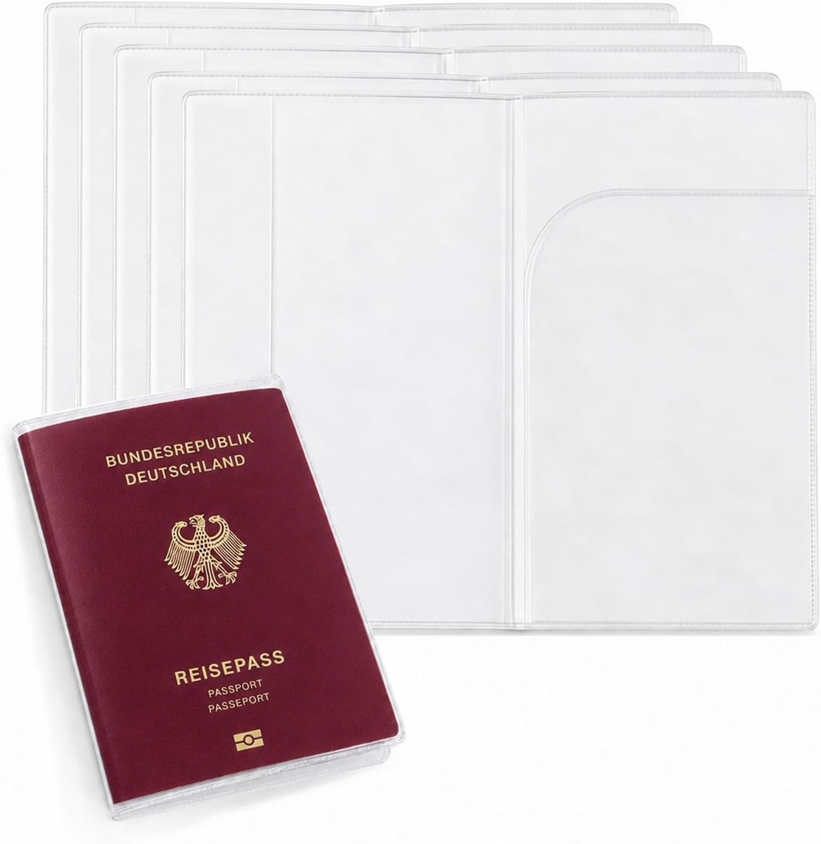 Paspoorthoes - Transparant - 13,5 x 18,5 cm - Versterkt PVC met Waterdichte Coating - Voor Reisdocumenten