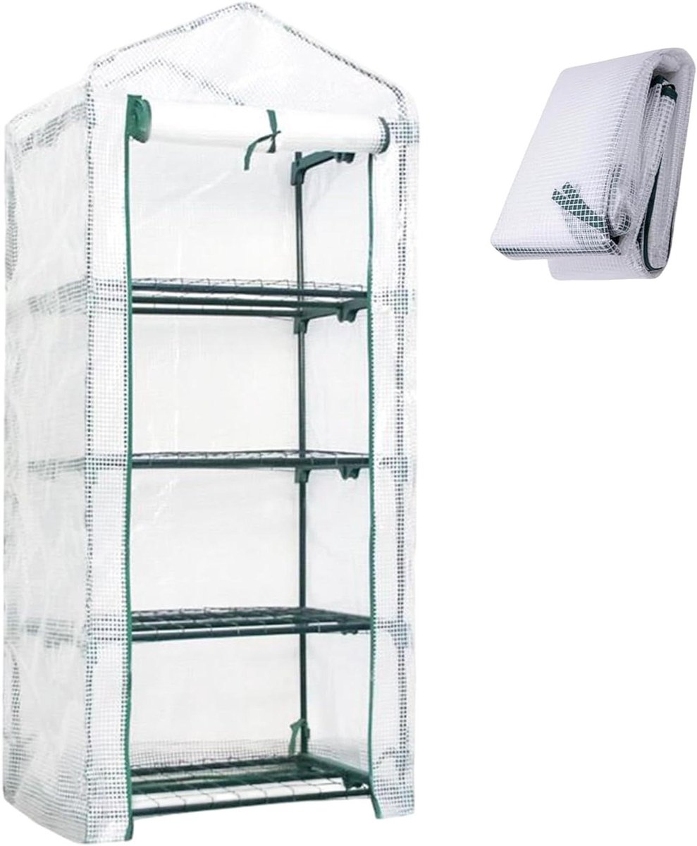 Vervangende kasafdekking - Tuinhuis cover - Planten Kweken - Waterdicht en UV-bestendig - 158 x 68 x 49 cm - Wit