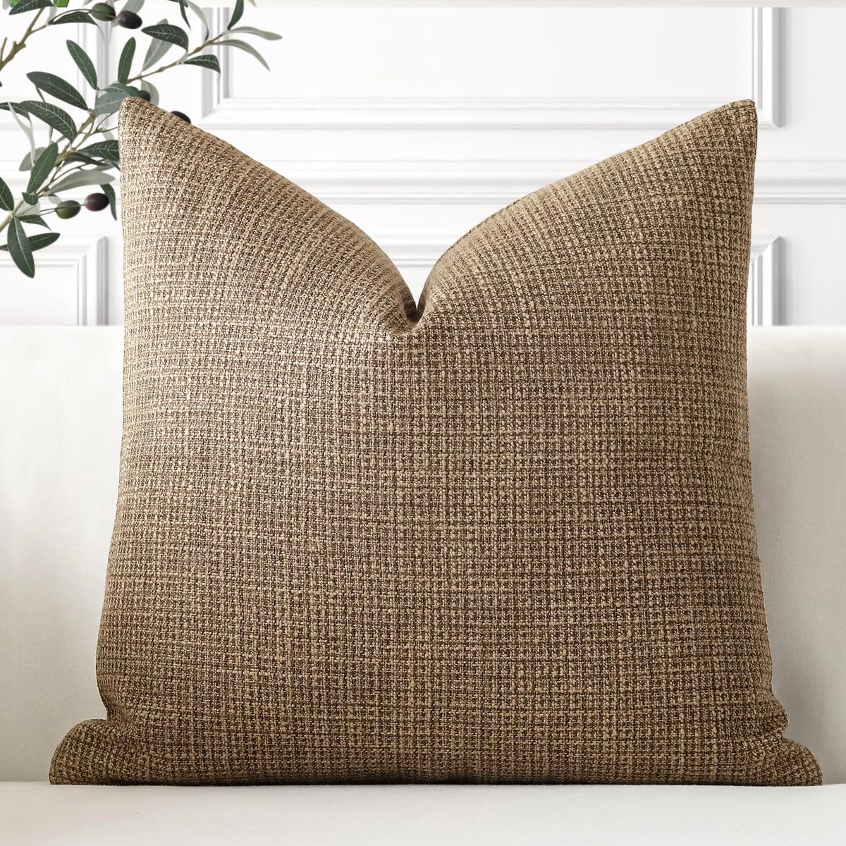 Set van 1 Kussenhoes Eenkleurig 40x40 cm voor Sofa en Slaapkamer, Bruin
