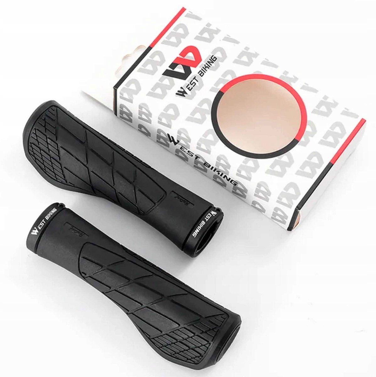 Ergonomische Fietshandvatten Zwart - West Biking