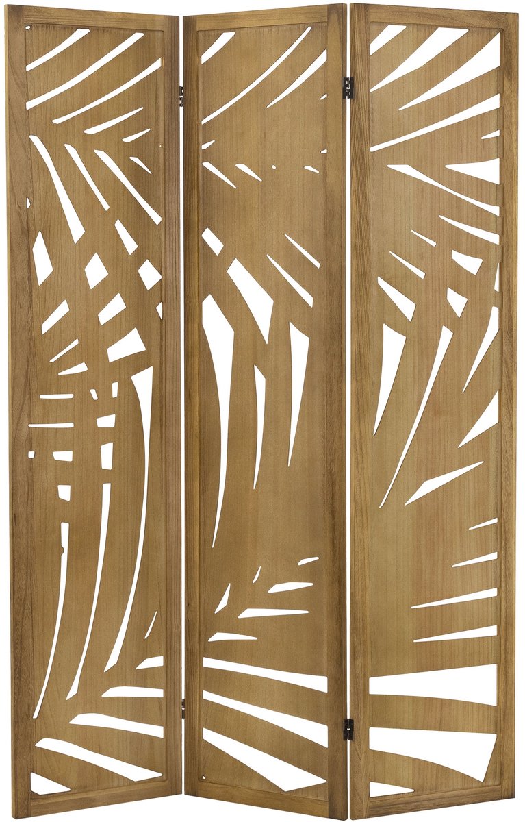 ML-Design | Sapporo-kamerscherm, 3-delig, van hout, 170 x 121 cm, bruin, opvouwbaar kamerscherm, scheidingswand voor binnenshuis