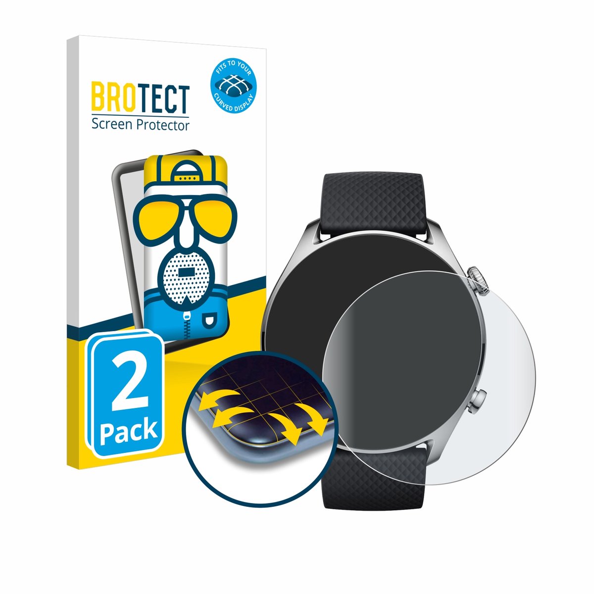 BROTECT - Screenprotector voor Huami Amazfit GTR 4 Limited Edition - Folie Beschermfolie matte volledig dekking 2 Stuks