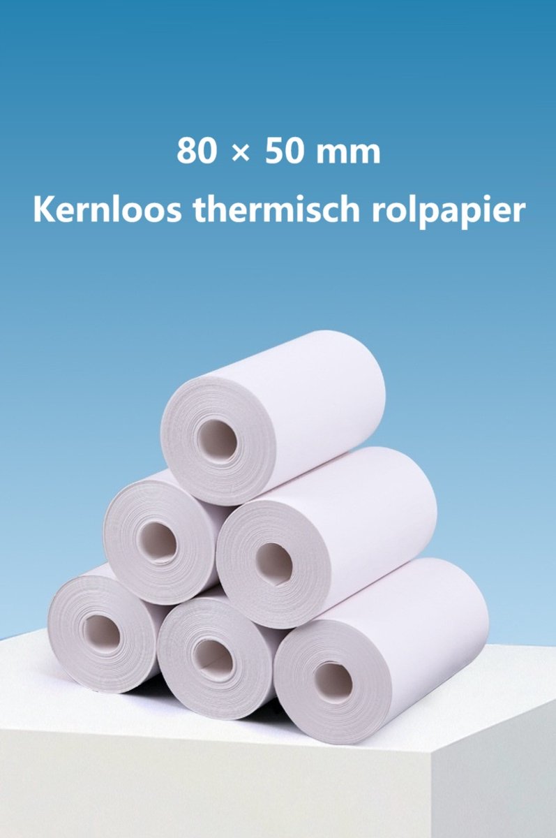 ATXANC Kernloos Thermisch Papier 80 x 50 mm – Thermisch Printerpapier – 10 Rollen – Scherpe en Heldere Afdrukken – Strak Opgerold – Soepel Printen