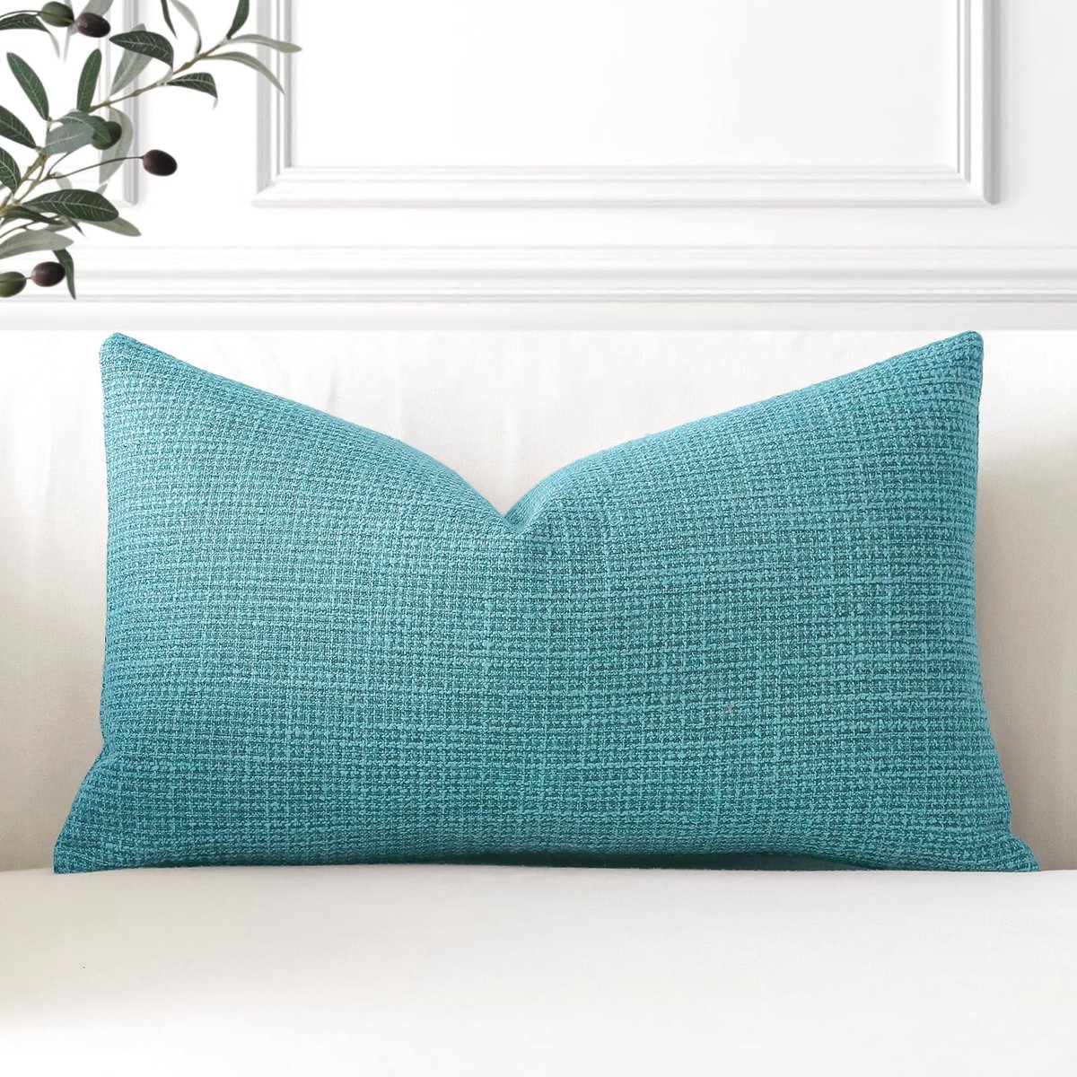 Set van 1 Kussenhoes Eenkleurig 30x50 cm voor Sofa en Slaapkamer, Turkis