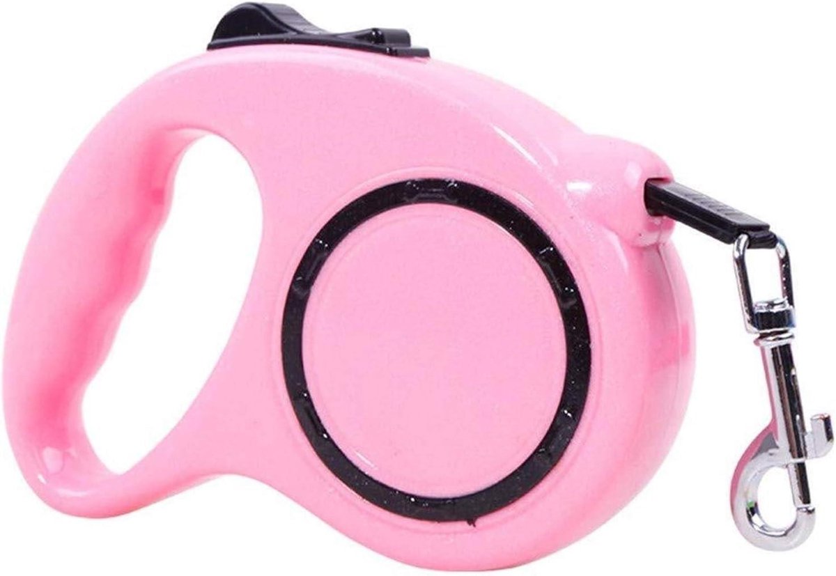 Uitschuifbare Hondenriem - Intrekbare Riem Rollijn - Honden Uitlaten - Snelle Remfunctie - 3 meter - Roze