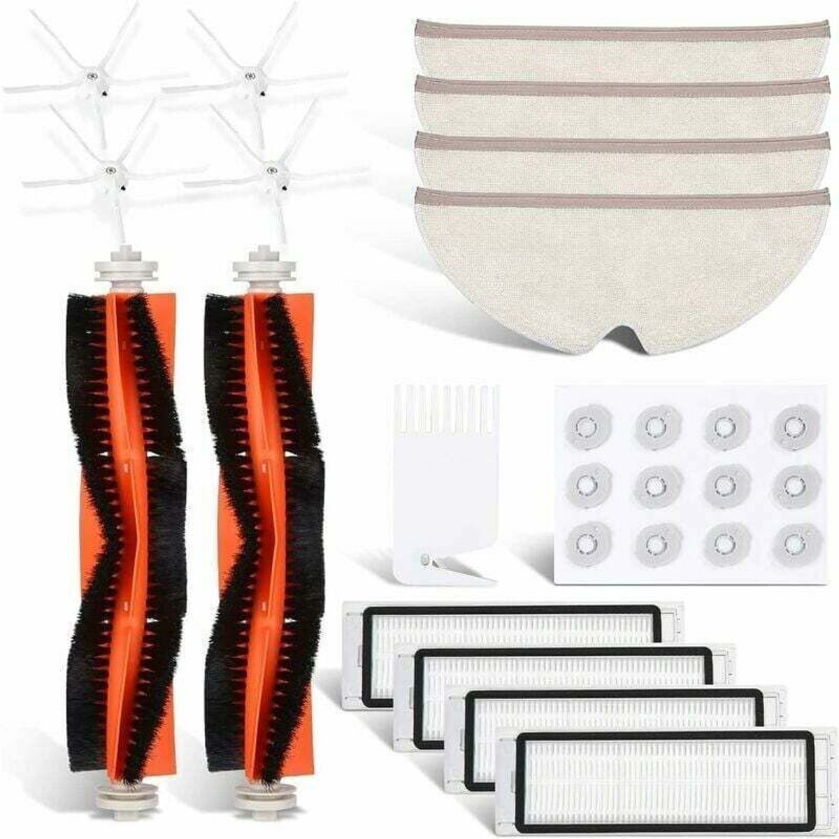 Deze accessoirekit is accessoires voor geschikt voor Xiaomi Mijia robotstofzuigers, waaronder accessoires en onderhoudskits geschikt voor Xiaomi Roborock S5, S50, S51, S55, S6 en S6 MAXV. De kit bevat: 1 hoofdborstel, 3 filters en 12 waterpatronen.