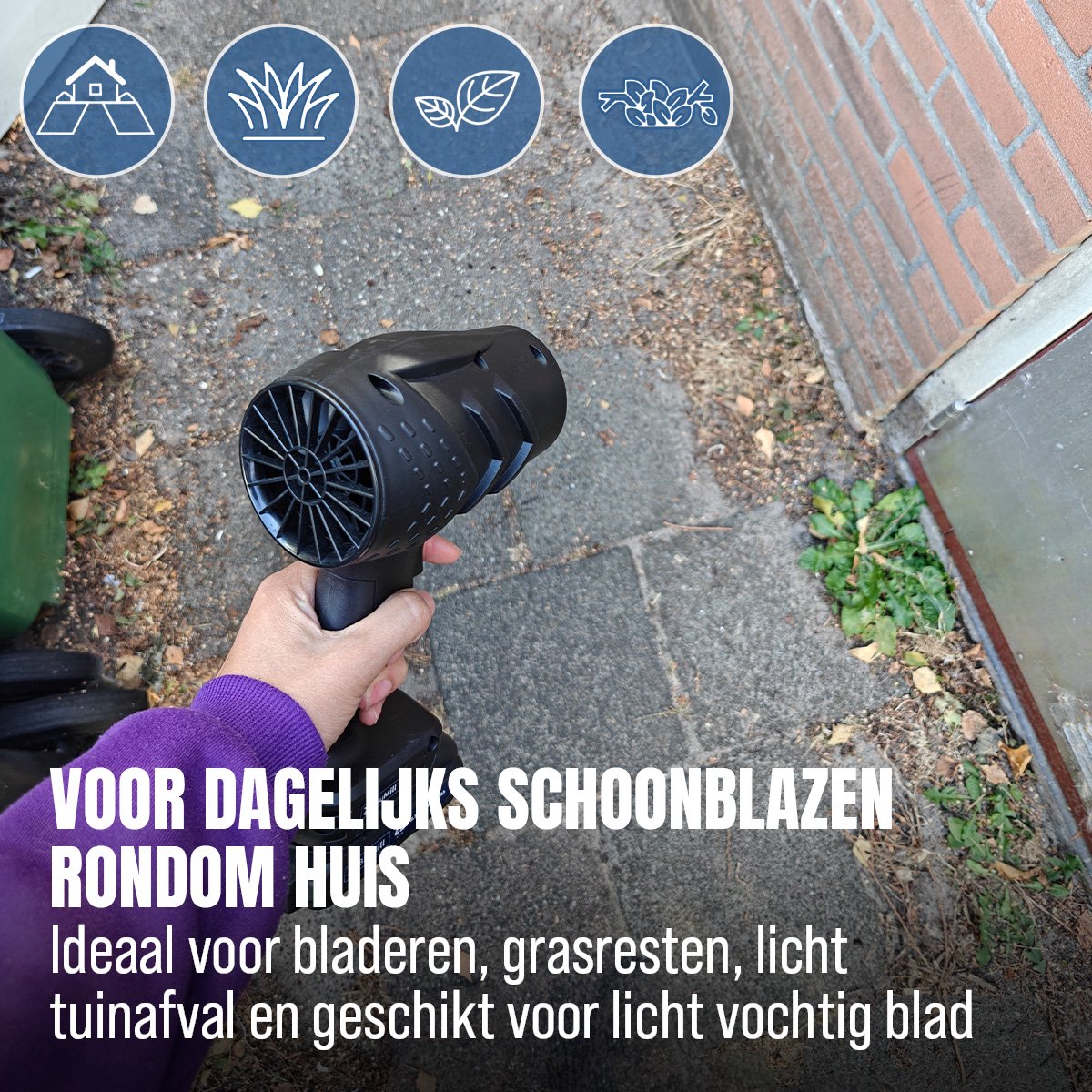 BluMill Turbo Bladblazer - Accu Bladblazer - Draadloos - 18,5V 2,0Ah - Incl. Accu en Oplader - Lichtgewicht – foto 2