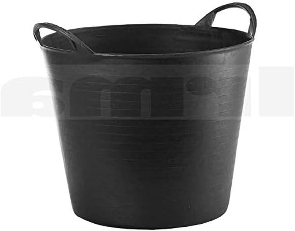 Flexibele Rubberen Kuip - Mengkuip Grijper - Mortel Mengen - Flexibel Reinigbaar - 26 liter - Zwart