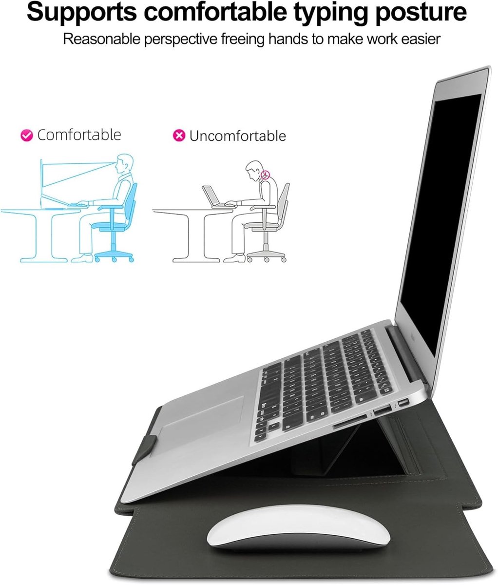 Laptop Sleeve voor 17.3 inch Laptops - Geschikt voor HP, ASUS, Dell en Acer - Beschermhoes in Groen en Grijs voor Ideale Bescherming en Stijl